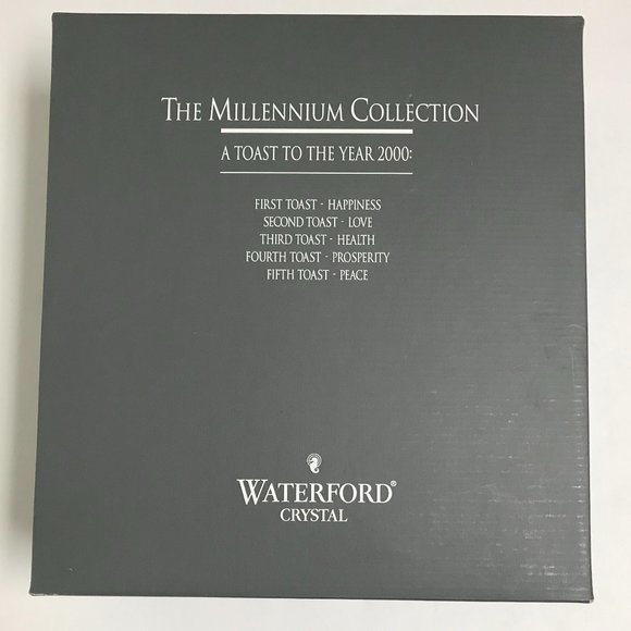 Vtg Waterford Crystal The Millennium Collection 2000 "Peace" Toasting Flutes (2) - Picture 5 of 10